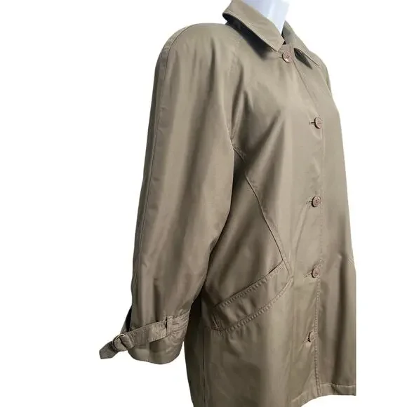 Vintage Misty Harbor Fur Lined Cropped Trench Coat Size 8 - Picture 4 of 13